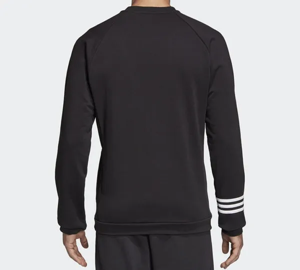 adidas E Mo Crew Ft Sports Round Neck Pullover Sweatshirt Black