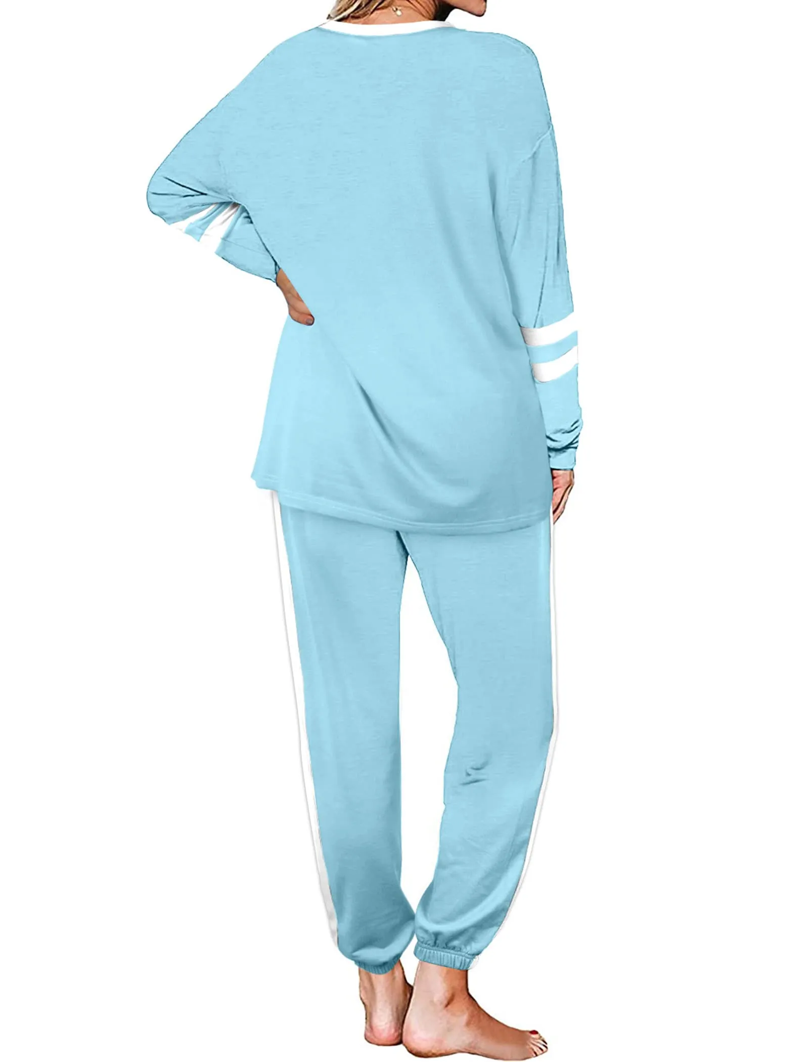 Aloodor Sweatsuit for Women 2 Piece Outfits for Womens Crewneck Sweatshirts Pullover