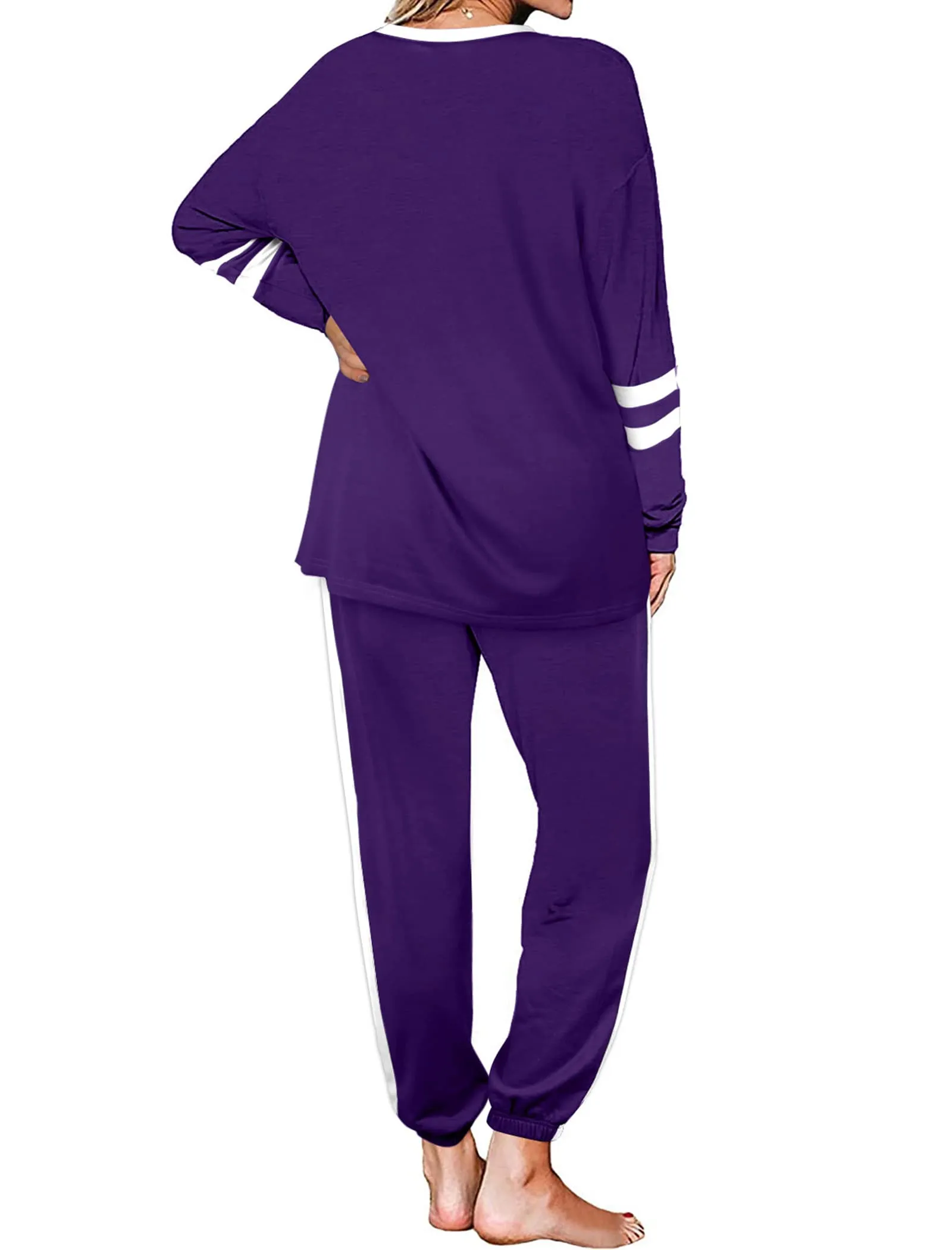 Aloodor Sweatsuit for Women 2 Piece Outfits for Womens Crewneck Sweatshirts Pullover