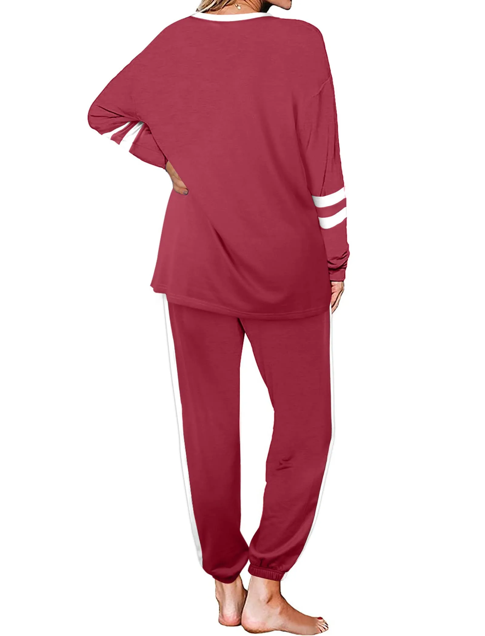 Aloodor Sweatsuit for Women 2 Piece Outfits for Womens Crewneck Sweatshirts Pullover