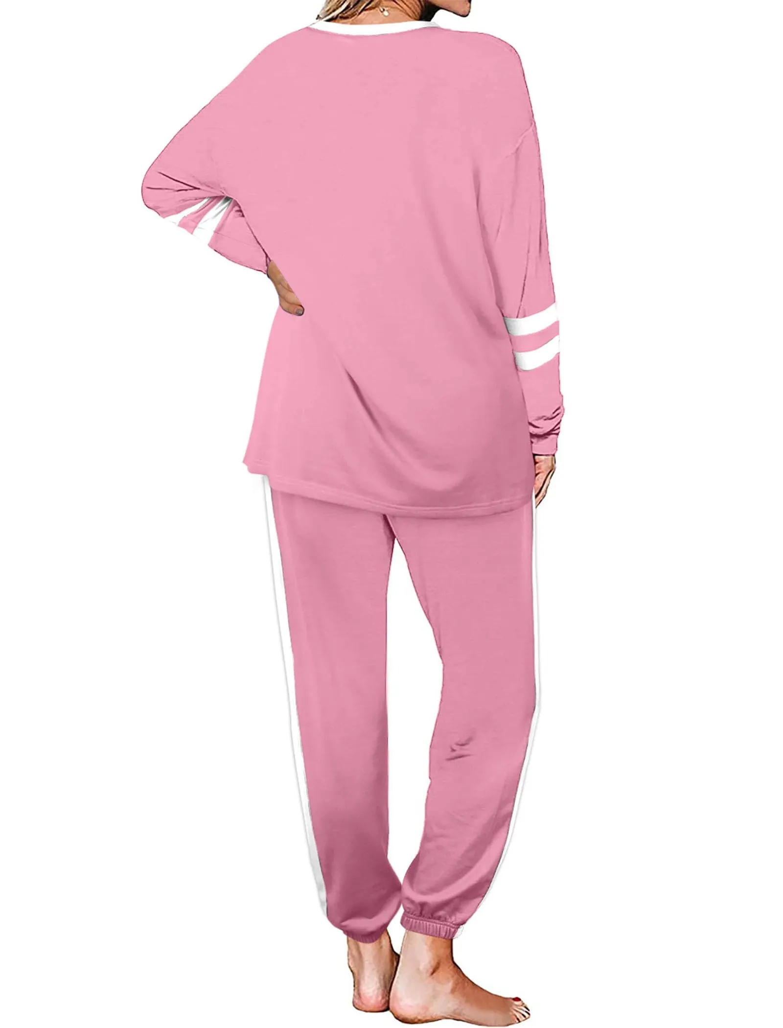 Aloodor Sweatsuit for Women 2 Piece Outfits for Womens Crewneck Sweatshirts Pullover