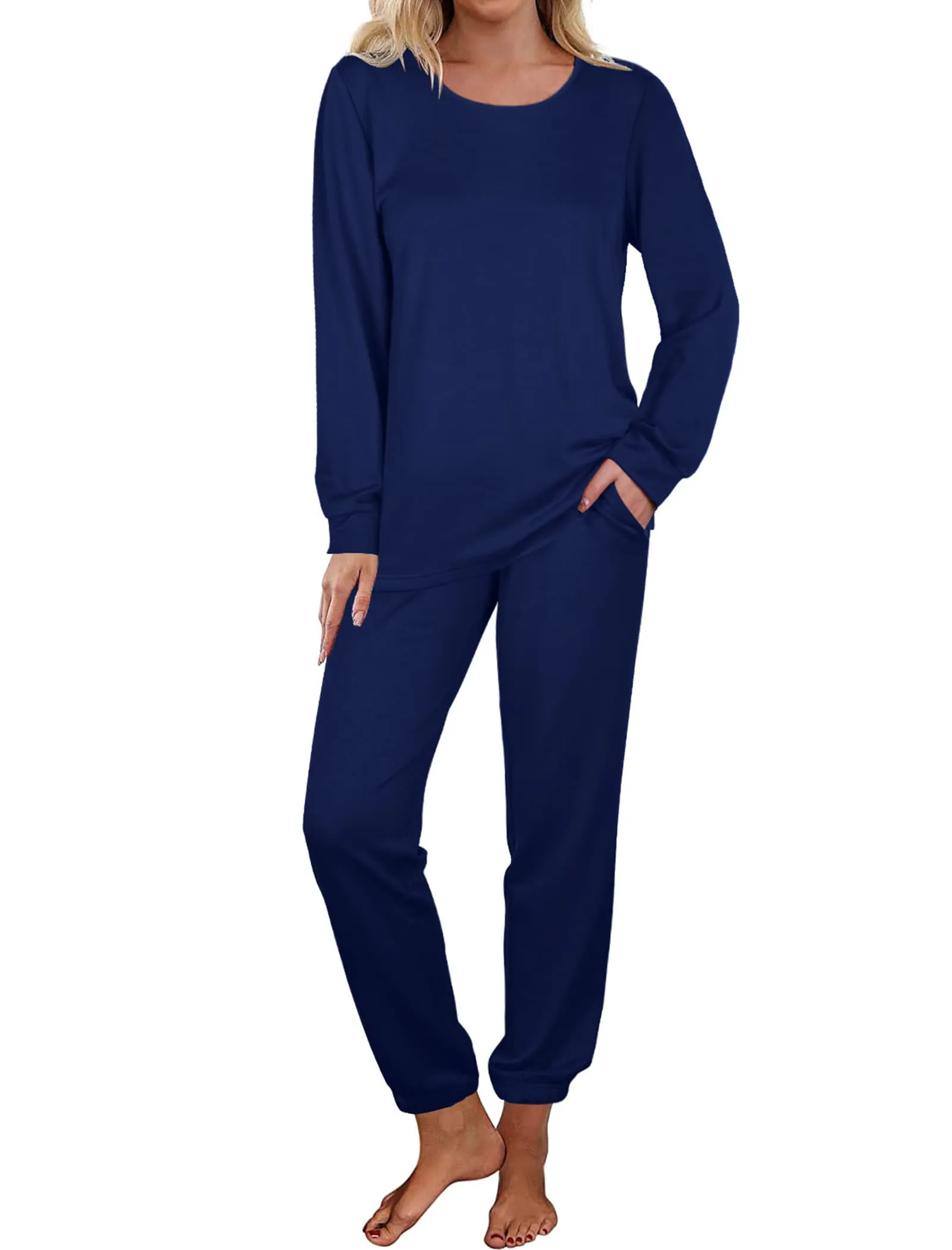 Aloodor Sweatsuit for Women 2 Piece Outfits for Womens Crewneck Sweatshirts Pullover