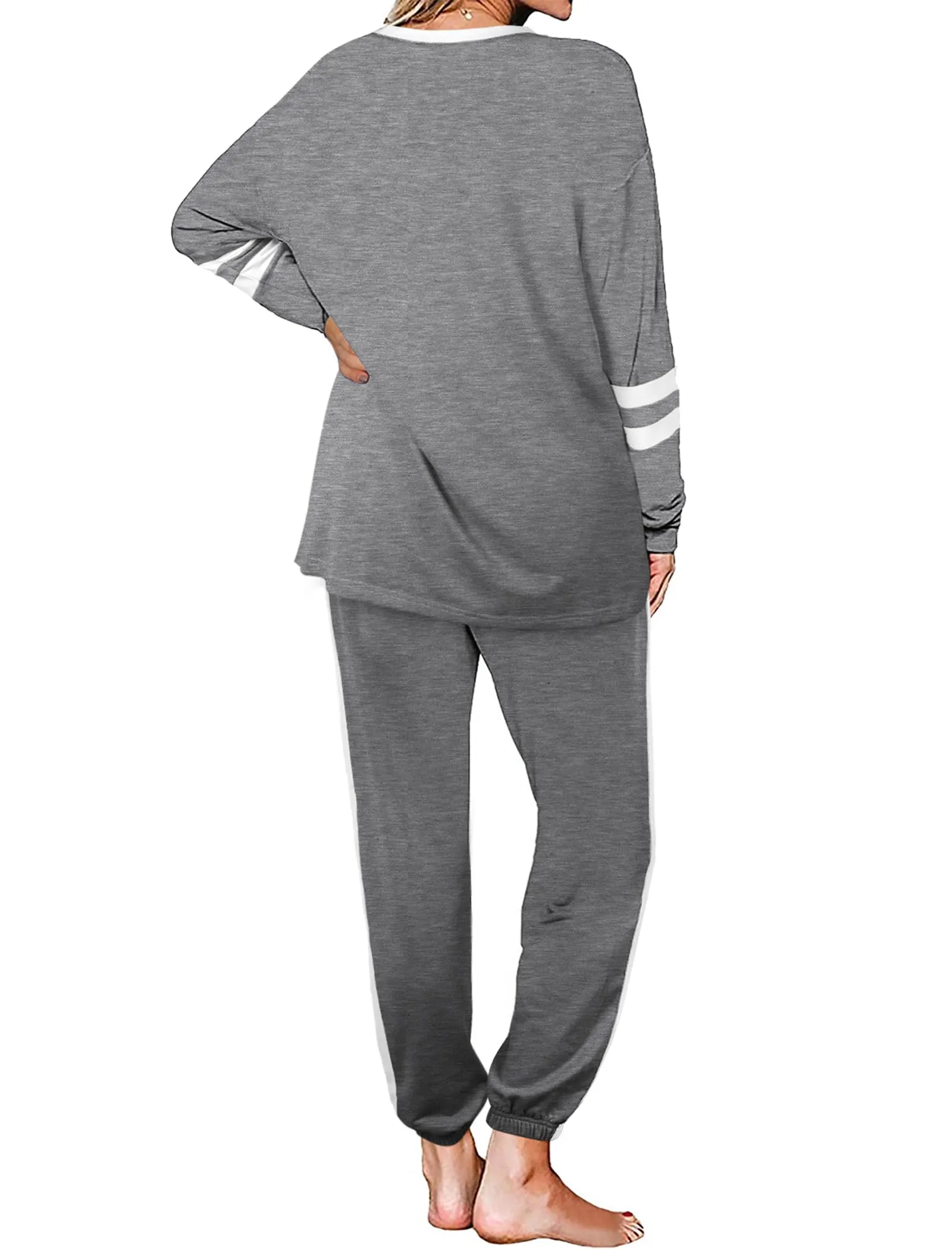 Aloodor Sweatsuit for Women 2 Piece Outfits for Womens Crewneck Sweatshirts Pullover