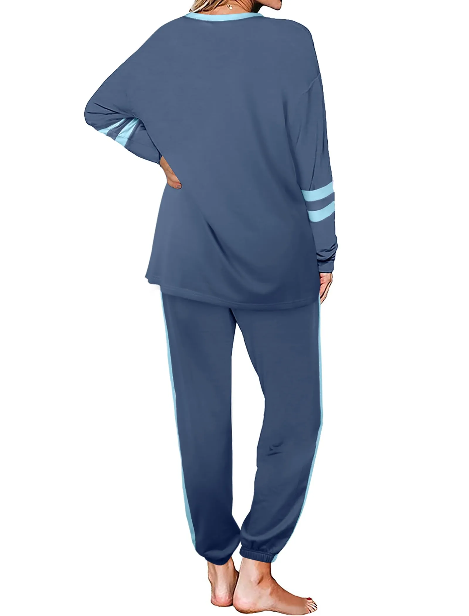 Aloodor Sweatsuit for Women 2 Piece Outfits for Womens Crewneck Sweatshirts Pullover