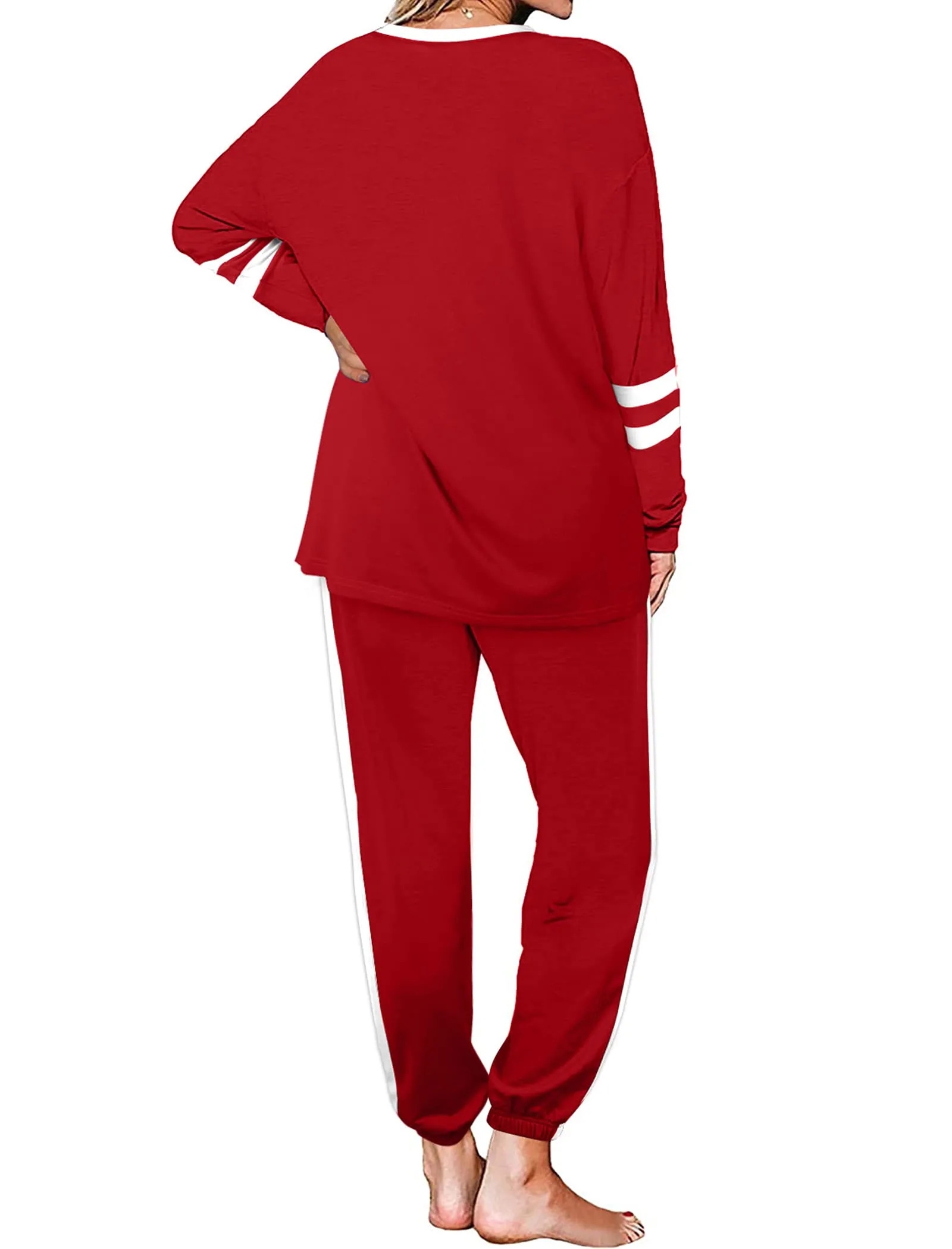 Aloodor Sweatsuit for Women 2 Piece Outfits for Womens Crewneck Sweatshirts Pullover