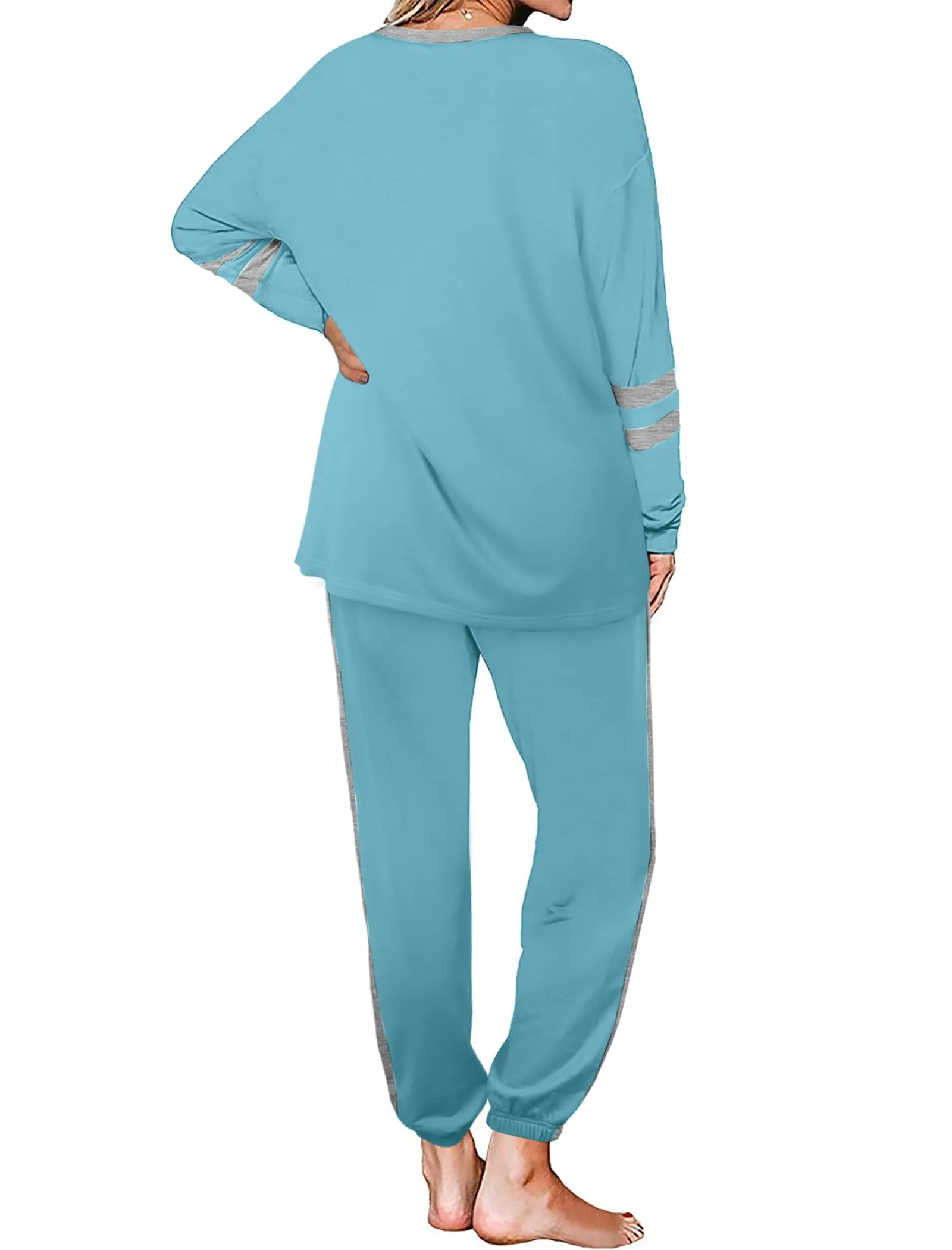 Aloodor Sweatsuit for Women 2 Piece Outfits for Womens Crewneck Sweatshirts Pullover