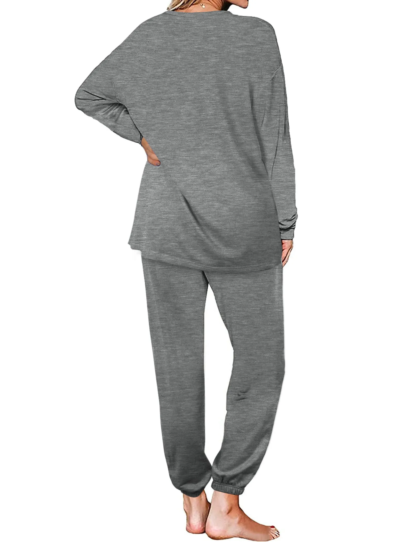 Aloodor Sweatsuit for Women 2 Piece Outfits for Womens Crewneck Sweatshirts Pullover
