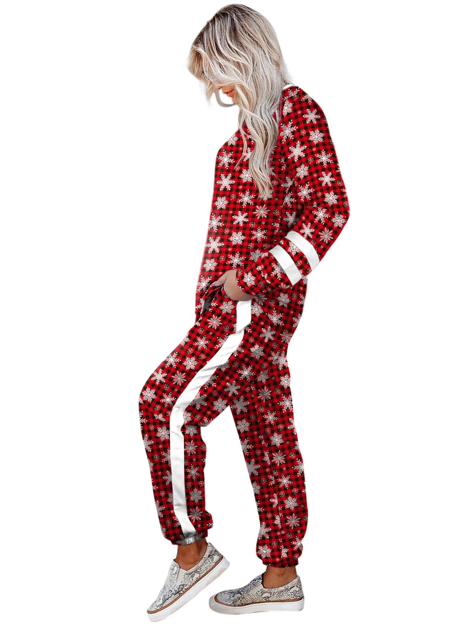 Aloodor Sweatsuit for Women 2 Piece Outfits for Womens Crewneck Sweatshirts Pullover
