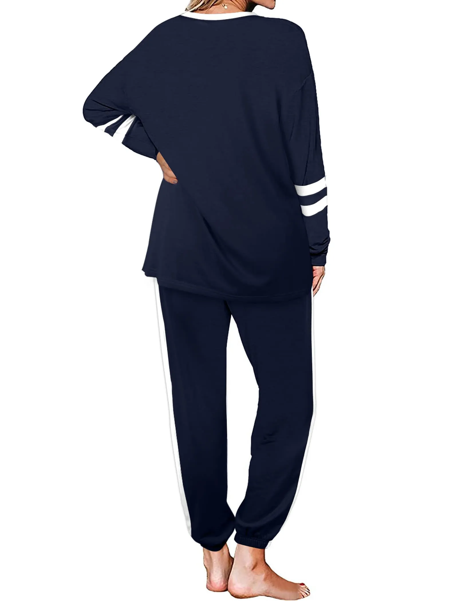 Aloodor Sweatsuit for Women 2 Piece Outfits for Womens Crewneck Sweatshirts Pullover