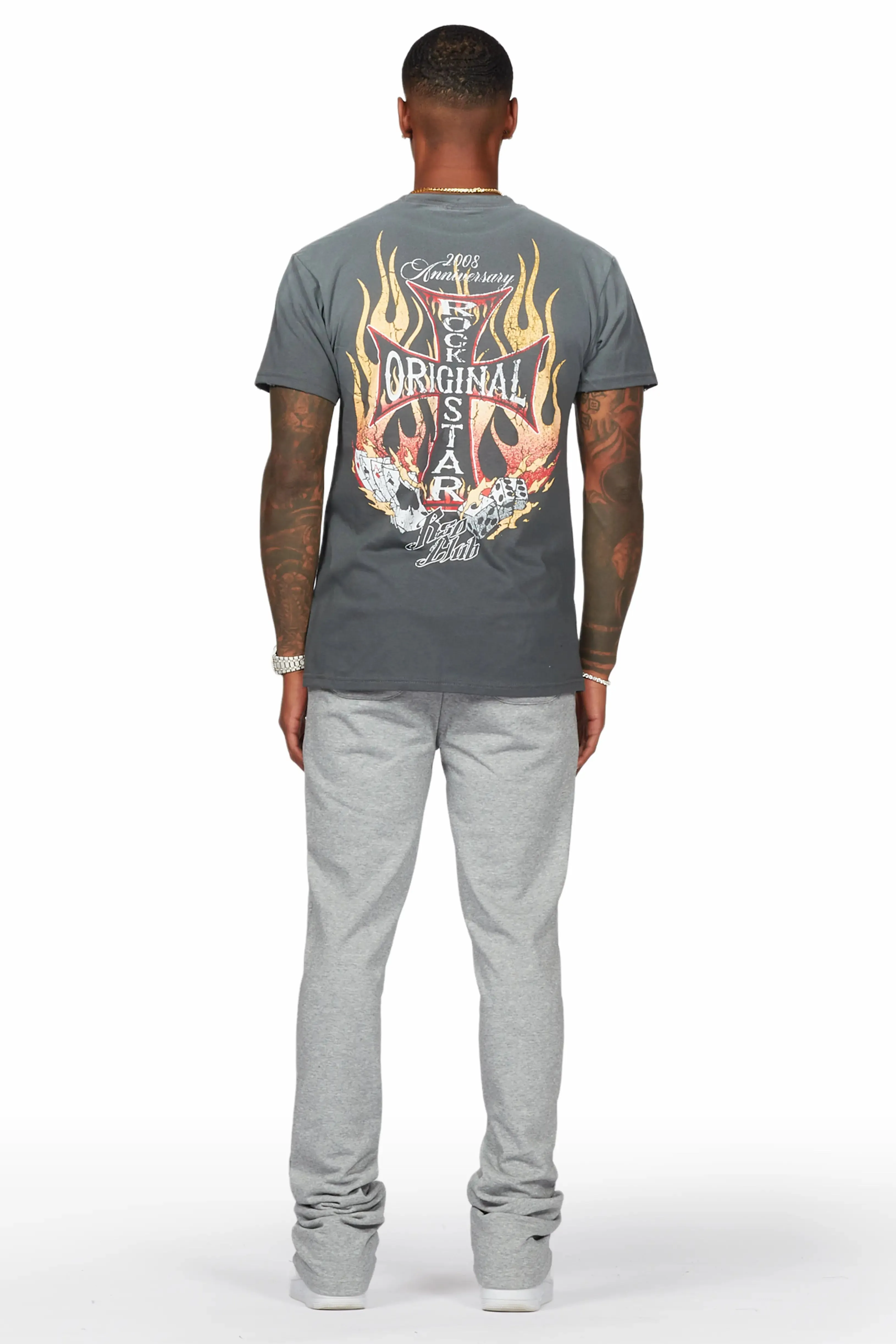 Alpine Grey Stacked Flare Pant