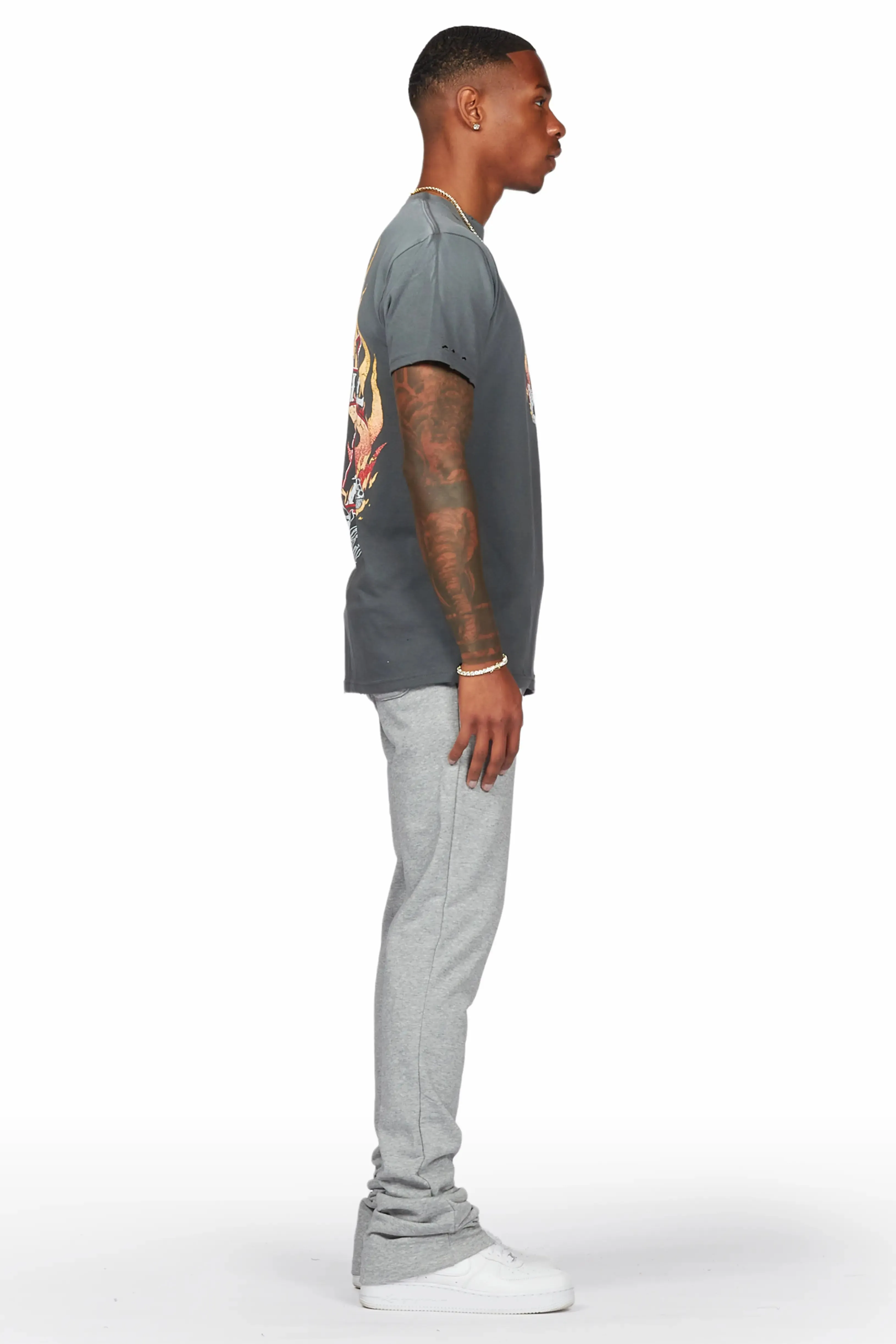 Alpine Grey Stacked Flare Pant