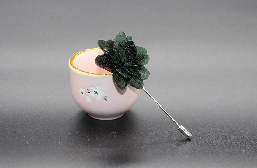 Army Green Flower Lapel Pin