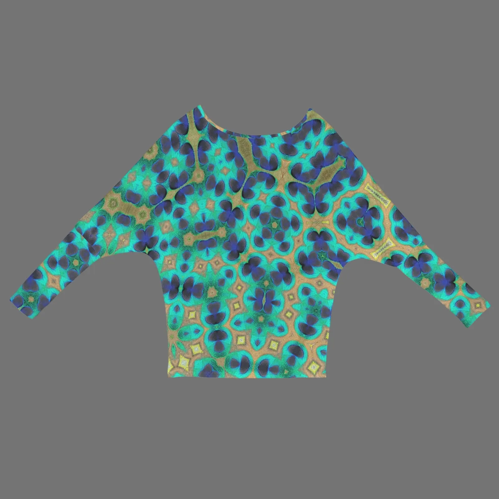 Batwing Long Sleeve Sweater Peacock Feather Penrose