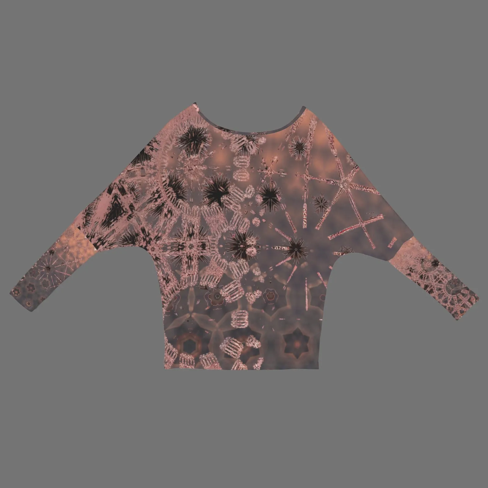 Batwing Long Sleeve Sweater Thistle with Copper Graphic