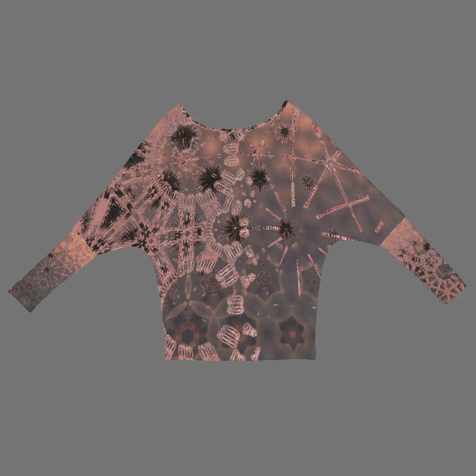 Batwing Long Sleeve Sweater Thistle with Copper Graphic