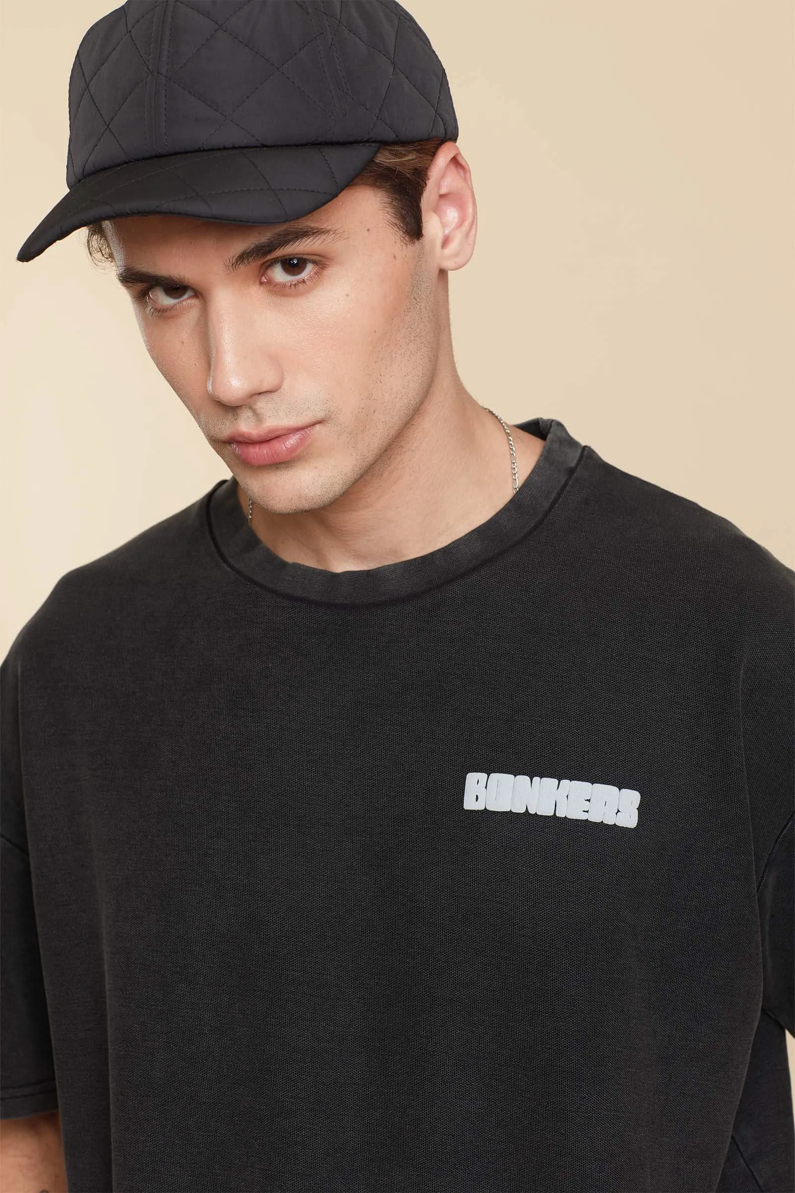 Black Heavyweight Pique Oversized T-shirt