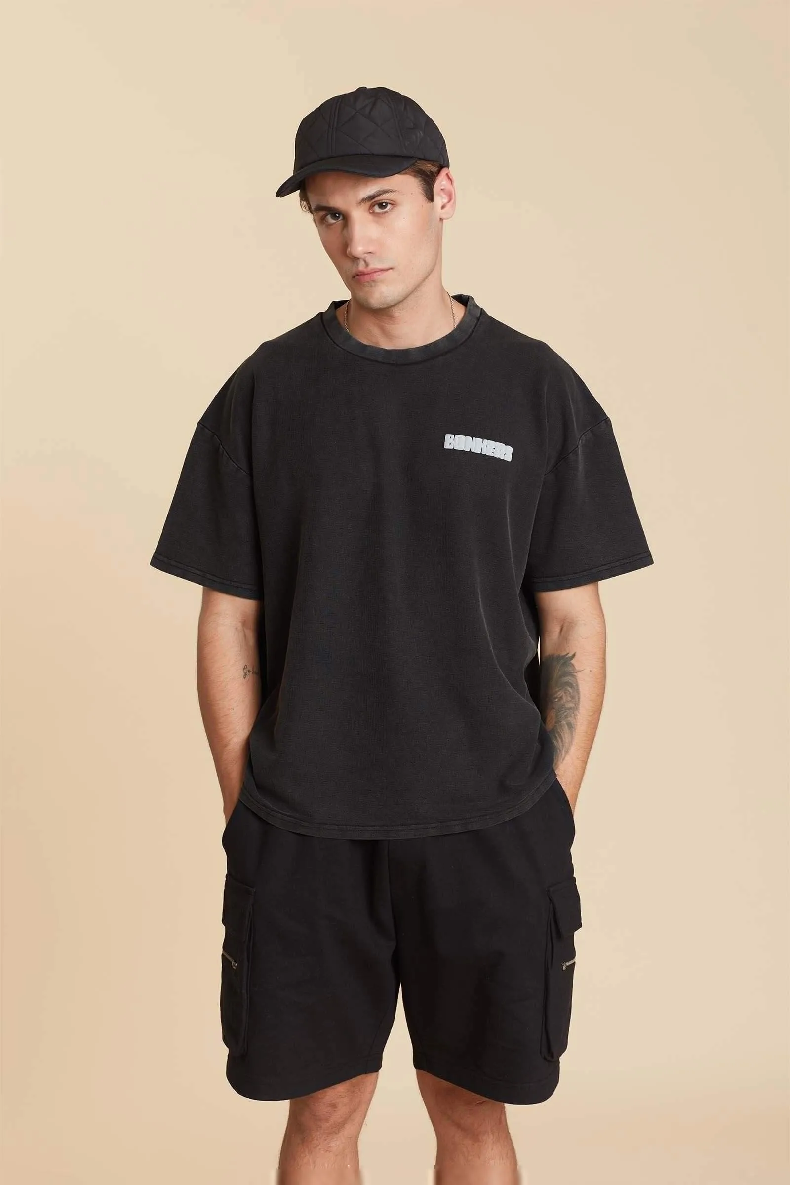 Black Heavyweight Pique Oversized T-shirt