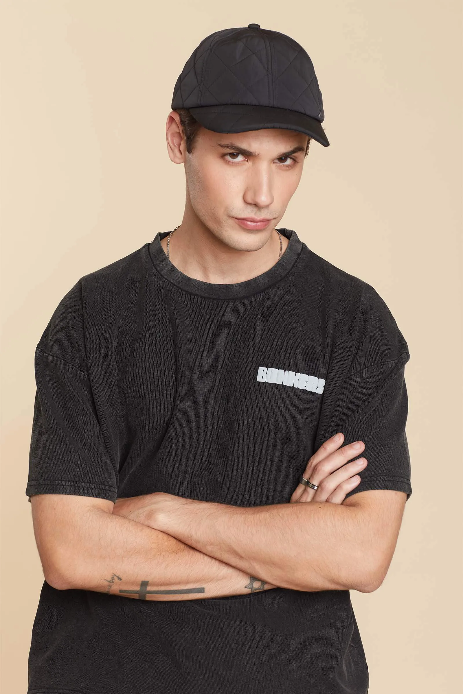 Black Heavyweight Pique Oversized T-shirt