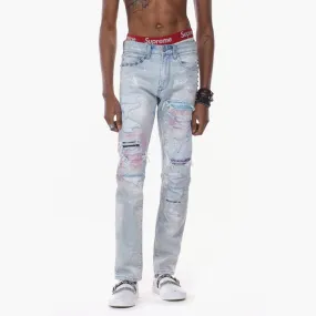Bleunoir Antique Stud with Rhinestone Jeans - Hazy Blue
