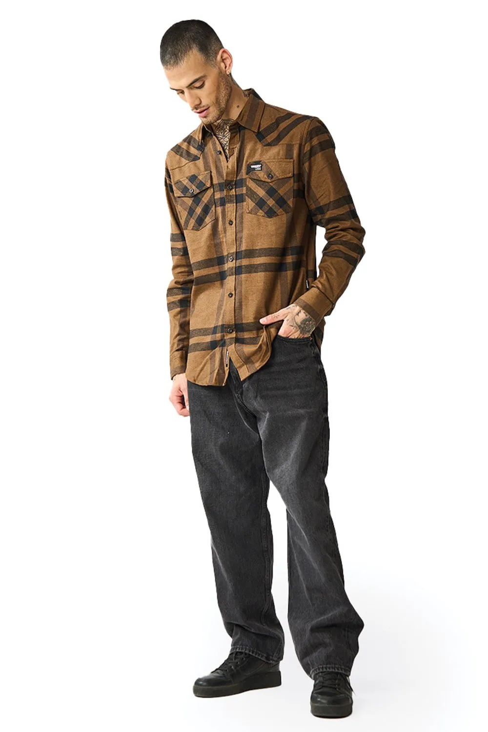 Brown Blast Stripe Regular Fit Shirt