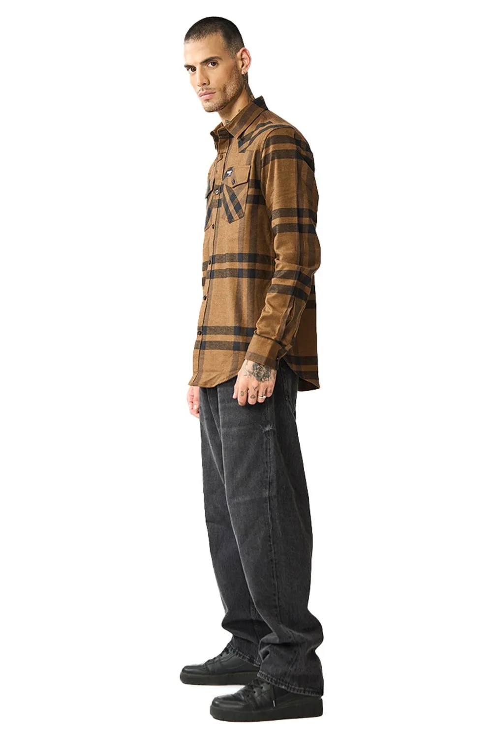 Brown Blast Stripe Regular Fit Shirt