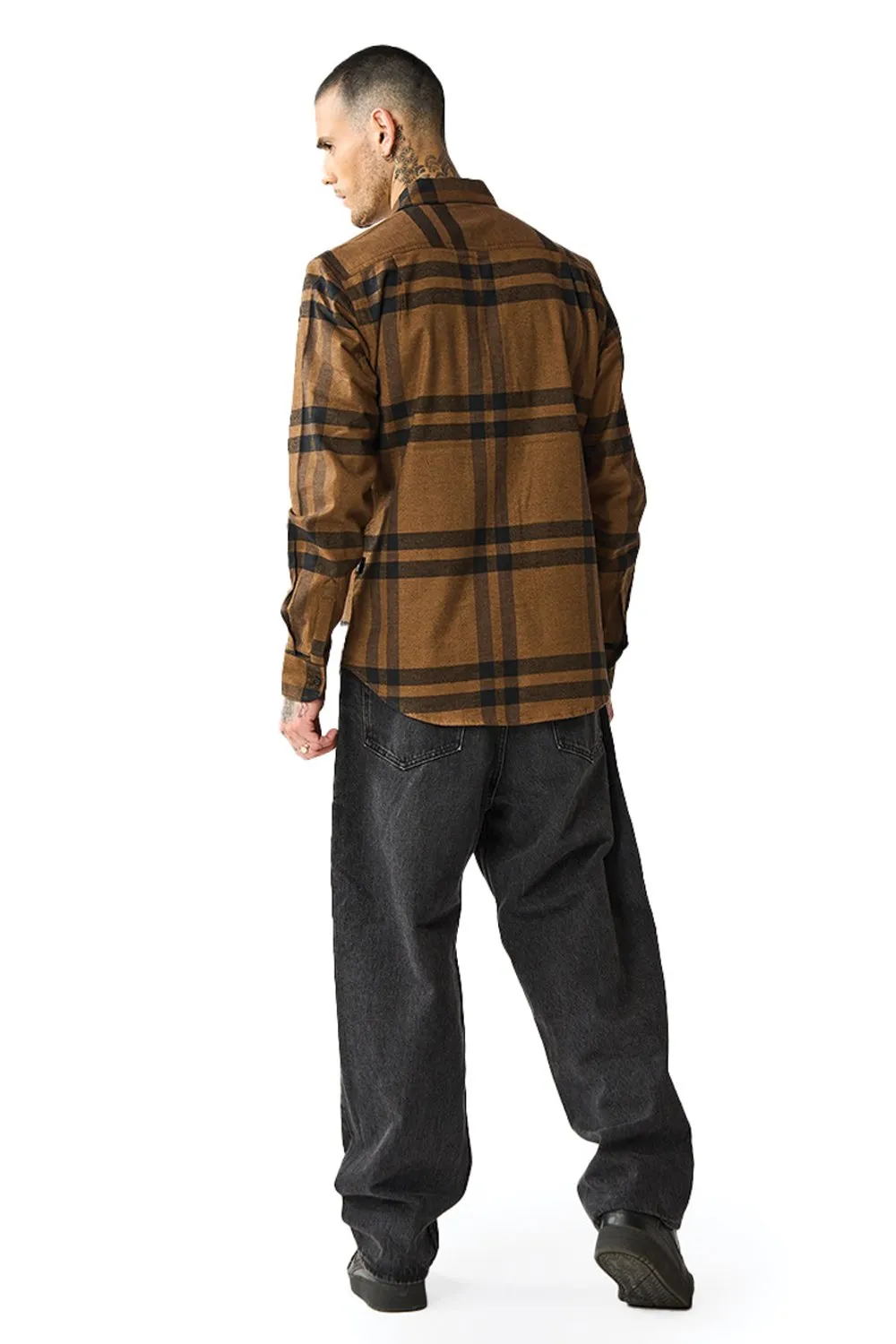 Brown Blast Stripe Regular Fit Shirt