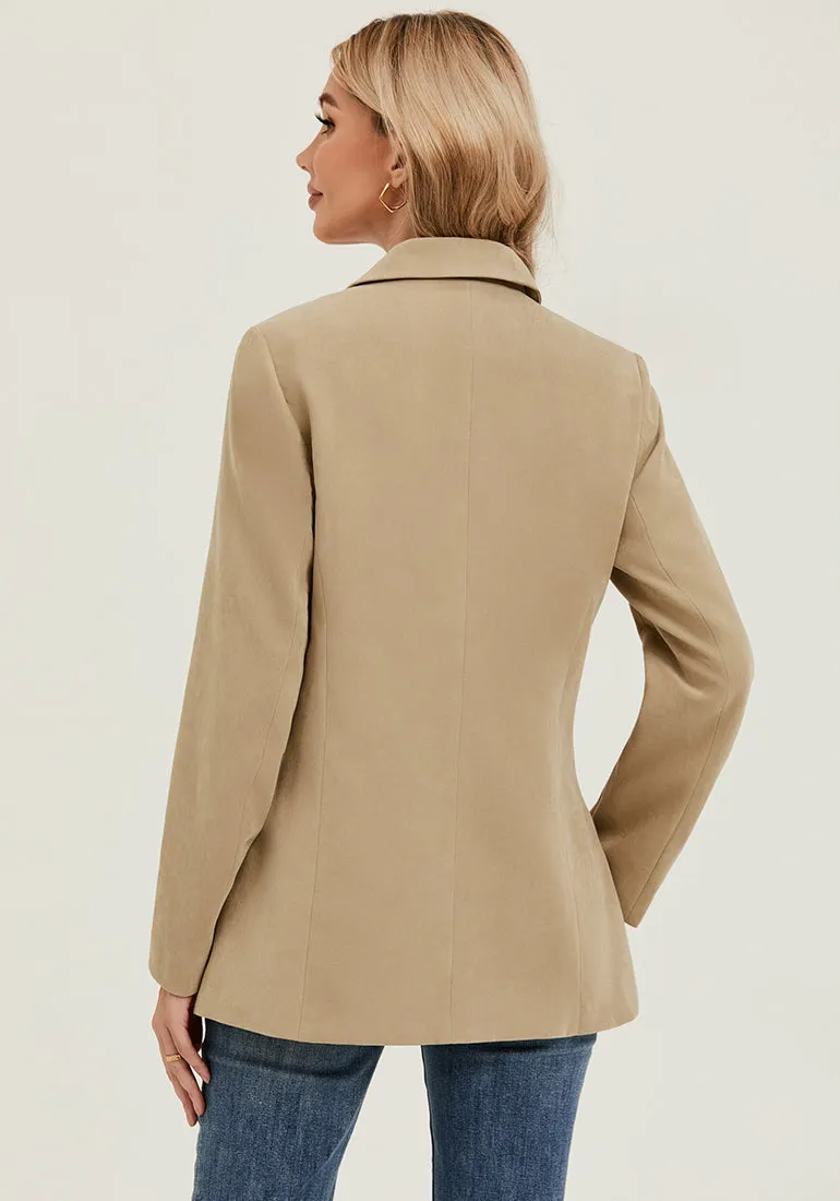 Candied Ginger Women's Classic Twill Loose Fit Business Casual Blazer