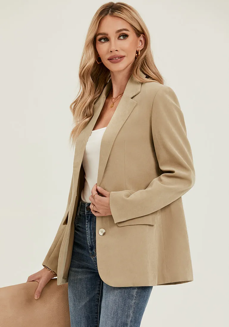 Candied Ginger Women's Classic Twill Loose Fit Business Casual Blazer