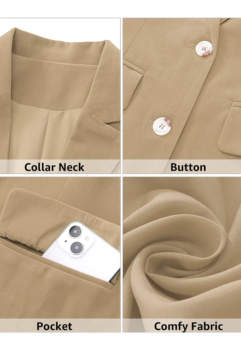 Candied Ginger Women's Classic Twill Loose Fit Business Casual Blazer