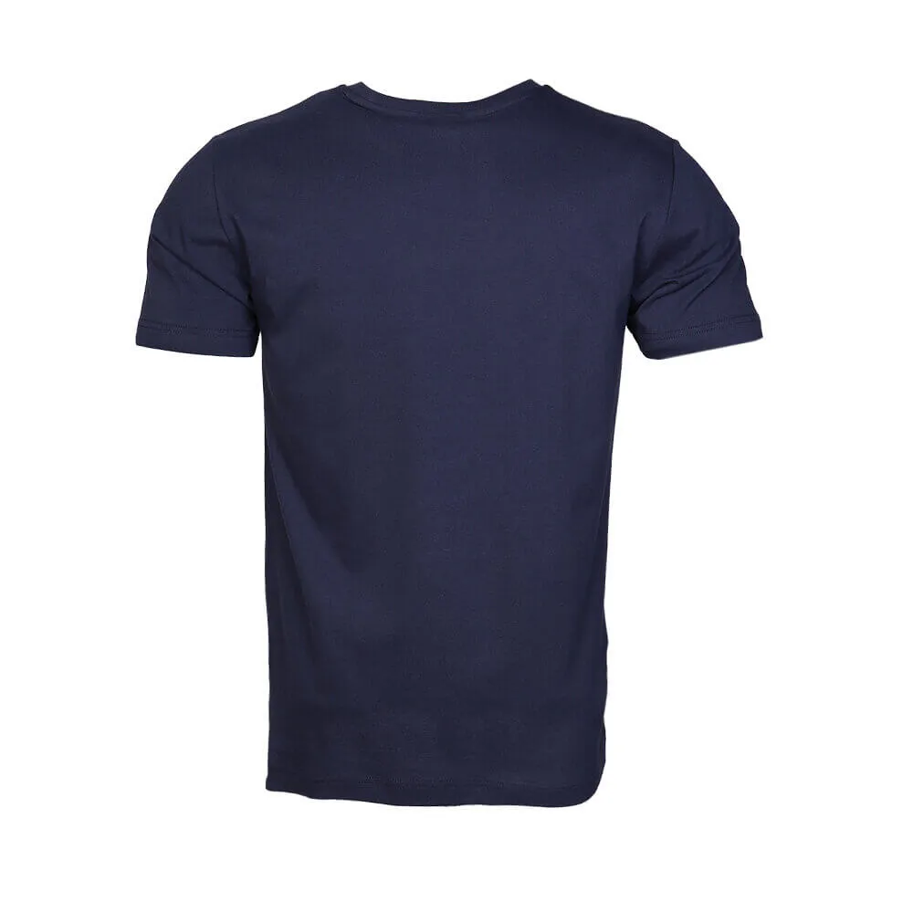 Chong Men Cotton Navy Blue T-Shirt