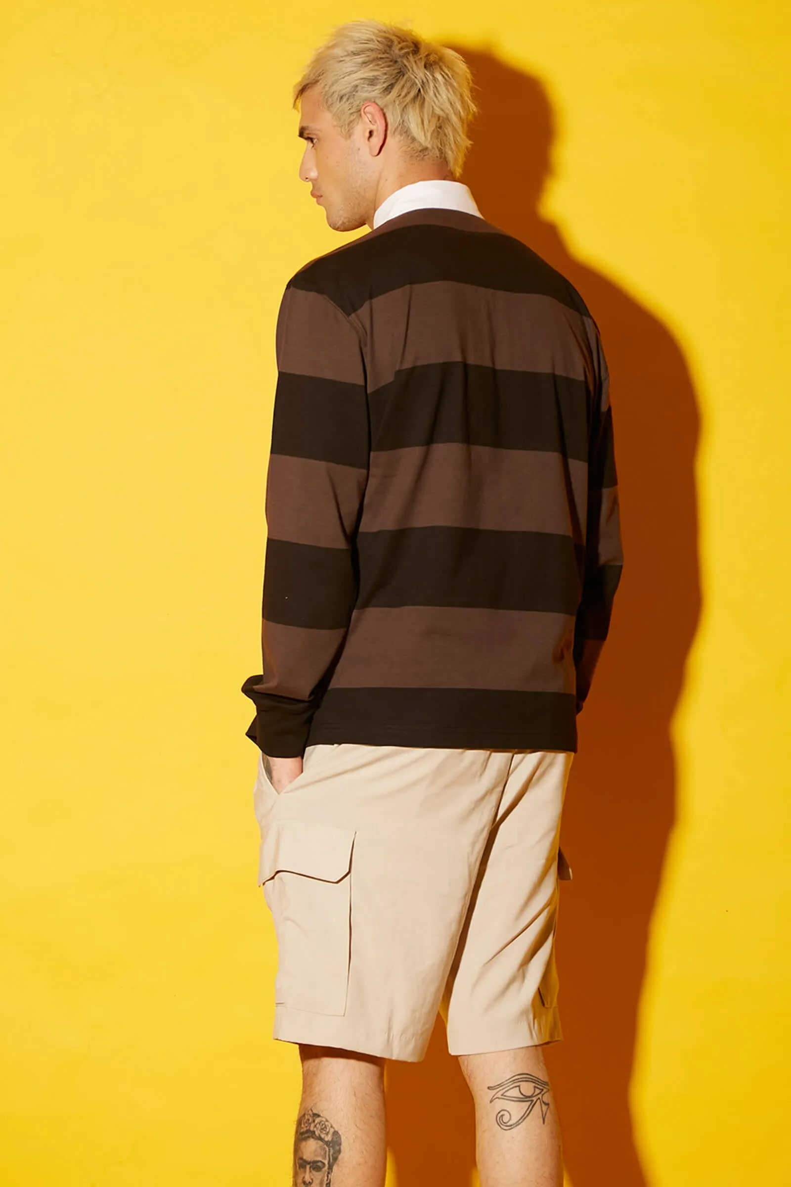 Coco Striped Collared Full Sleeves T-shirt