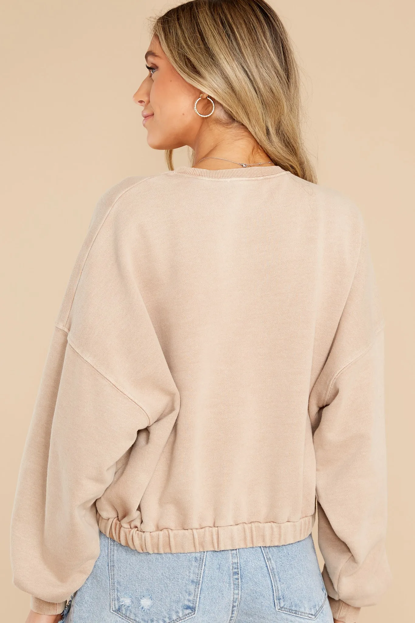 Creature Of Habit Tan Cotton Sweatshirt