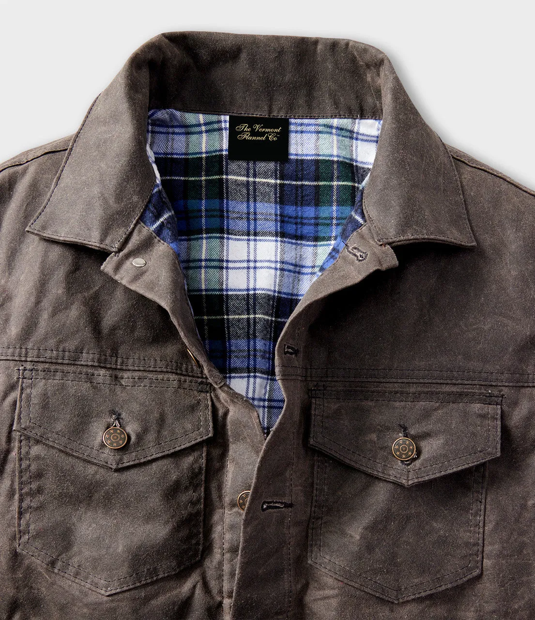 Mens 1991 Deep Brown Waxed Canvas Jacket with Flannel Lining