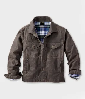 Mens 1991 Deep Brown Waxed Canvas Jacket with Flannel Lining