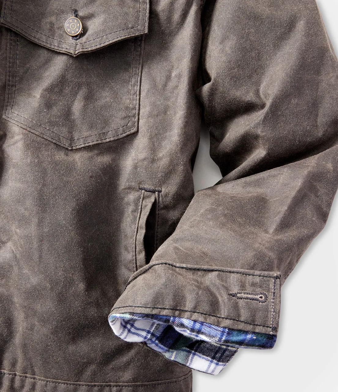 Mens 1991 Deep Brown Waxed Canvas Jacket with Flannel Lining
