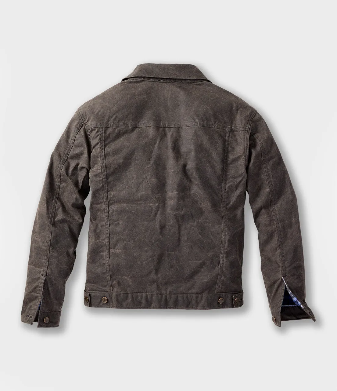 Mens 1991 Deep Brown Waxed Canvas Jacket with Flannel Lining