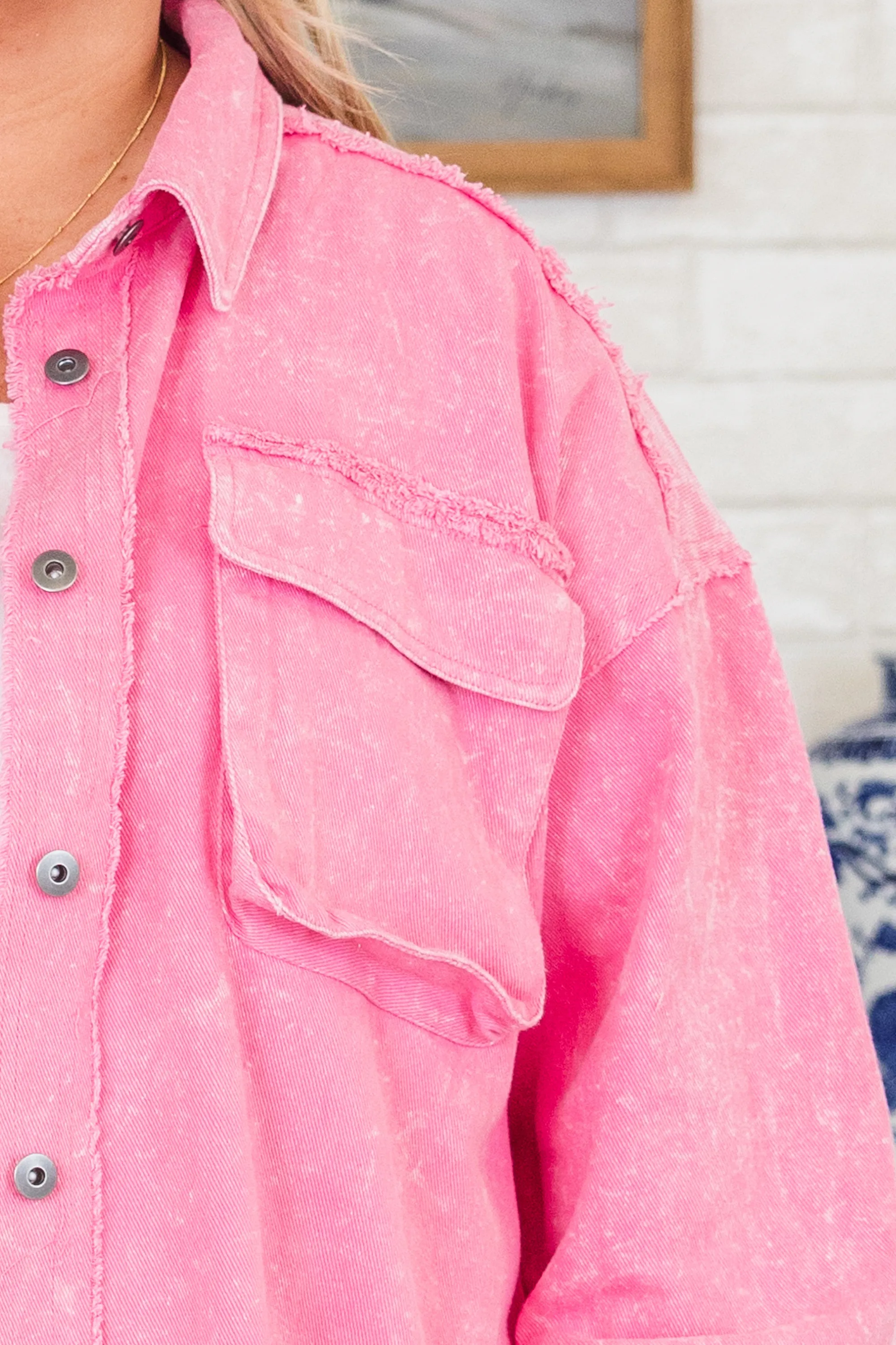 Don't You Wish Denim Jacket, Pink