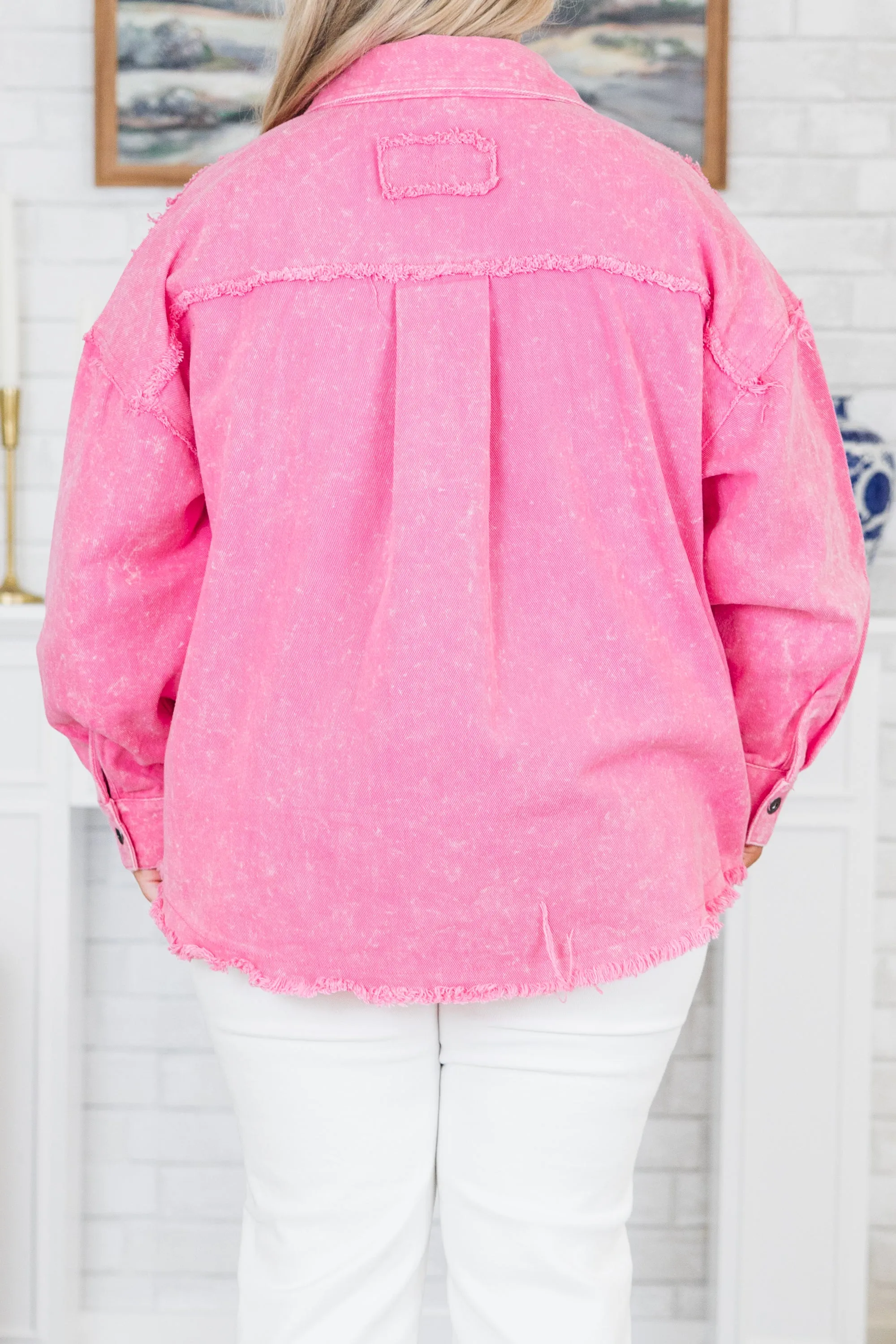 Don't You Wish Denim Jacket, Pink