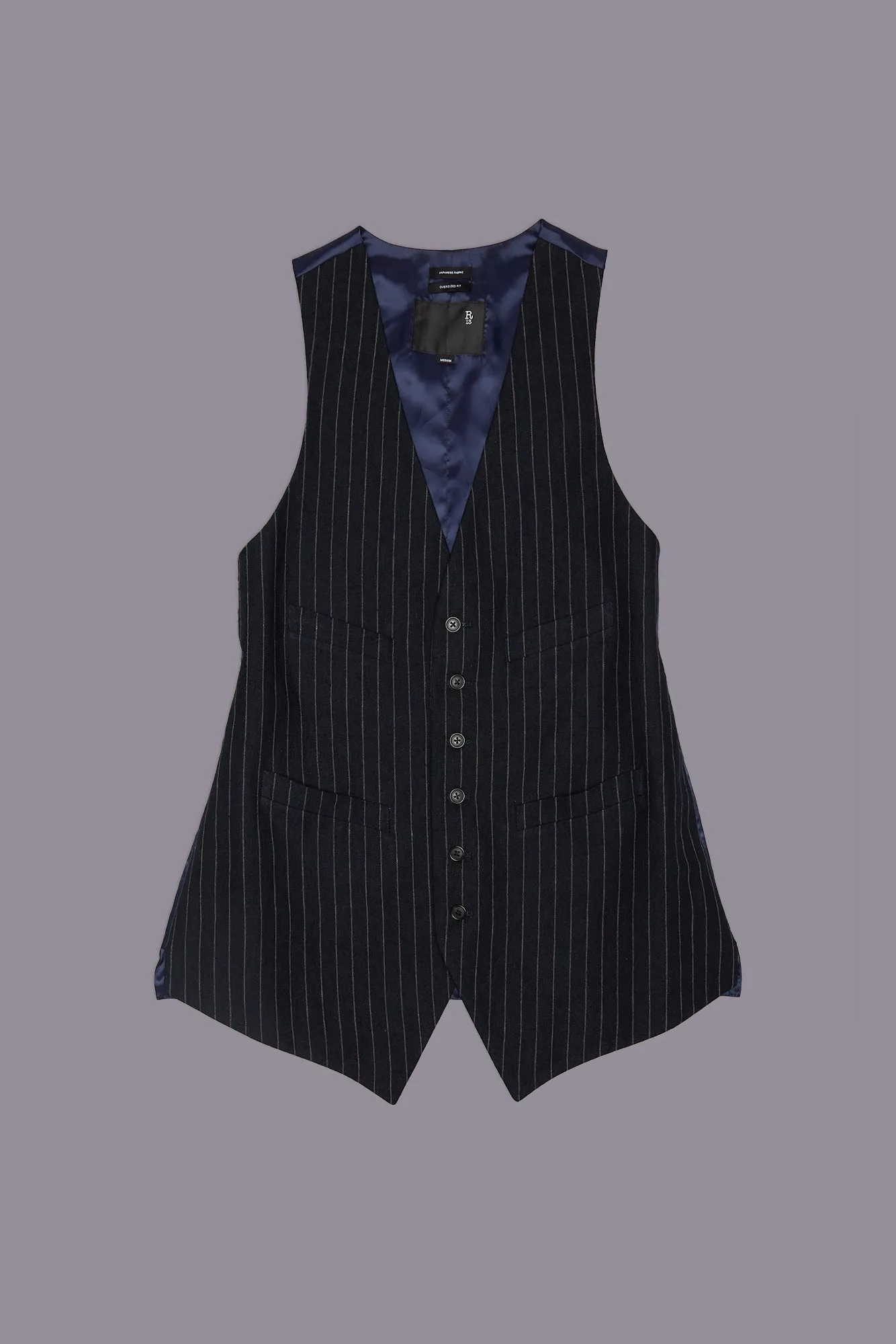 ELONGATED VEST - DARK NAVY STRIPE