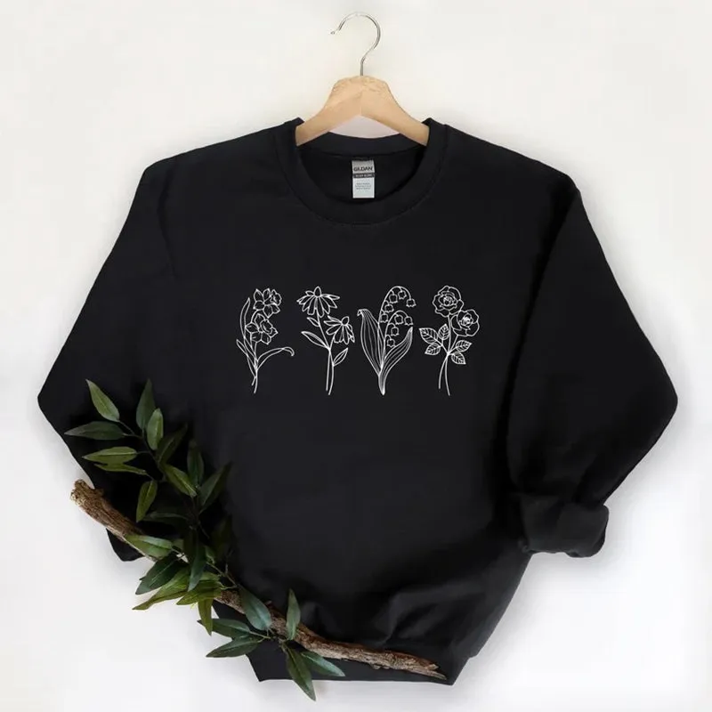 Flowers Crewneck, Birth Month Flower Sweatshirt
