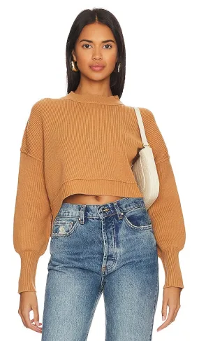 Free People Easy Street Crop Pullover in Orange