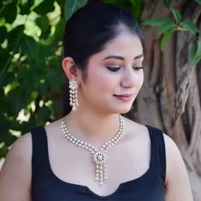 Gold Zircon/AD Necklace Set  18927-6109