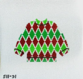 Harlequin Pullover Sweater Needlepoint Canvas