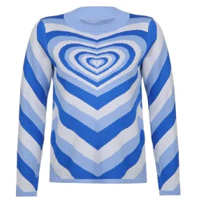 HEART PRINT SWEATER