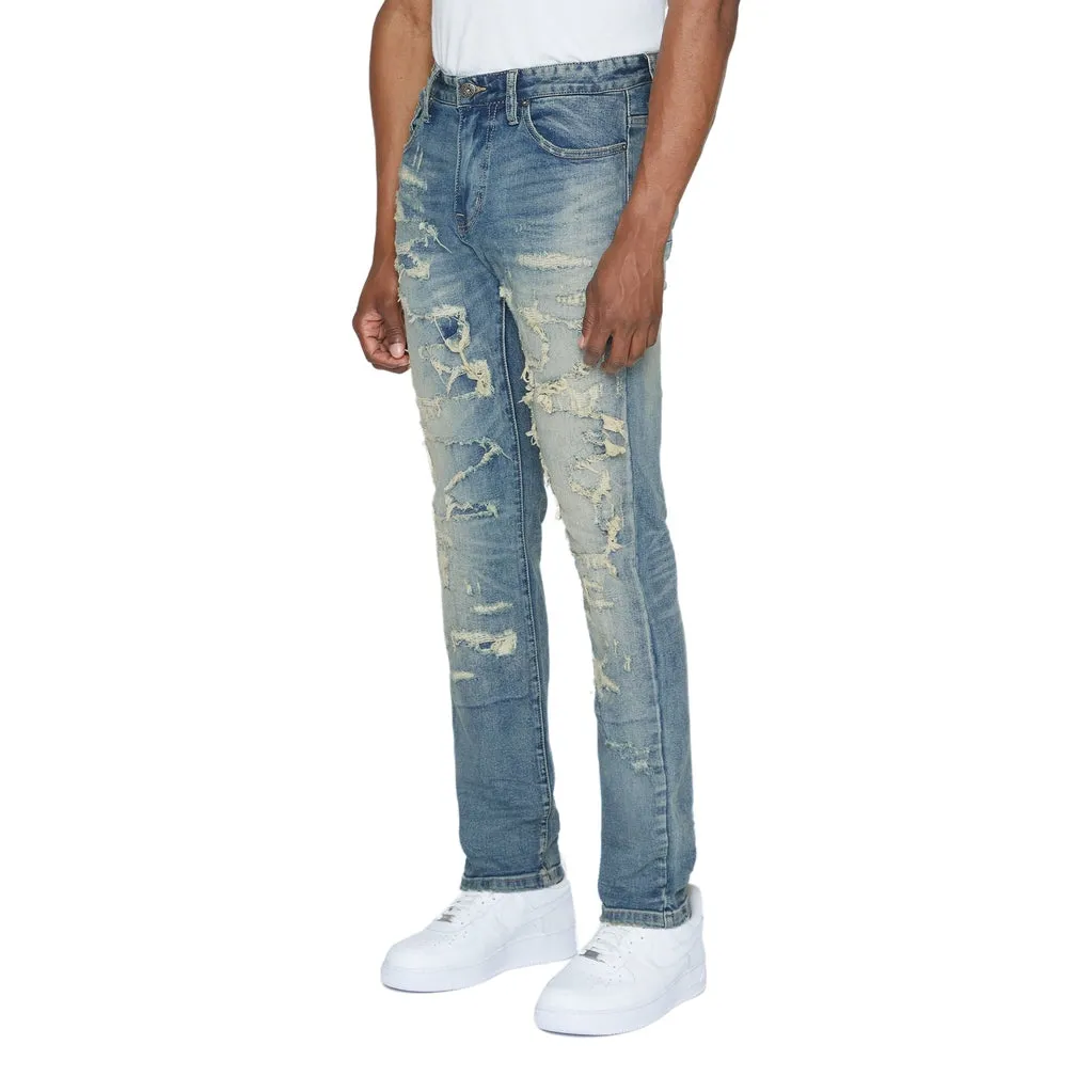 Heavy Distressed Jeans - Lisbon Blue