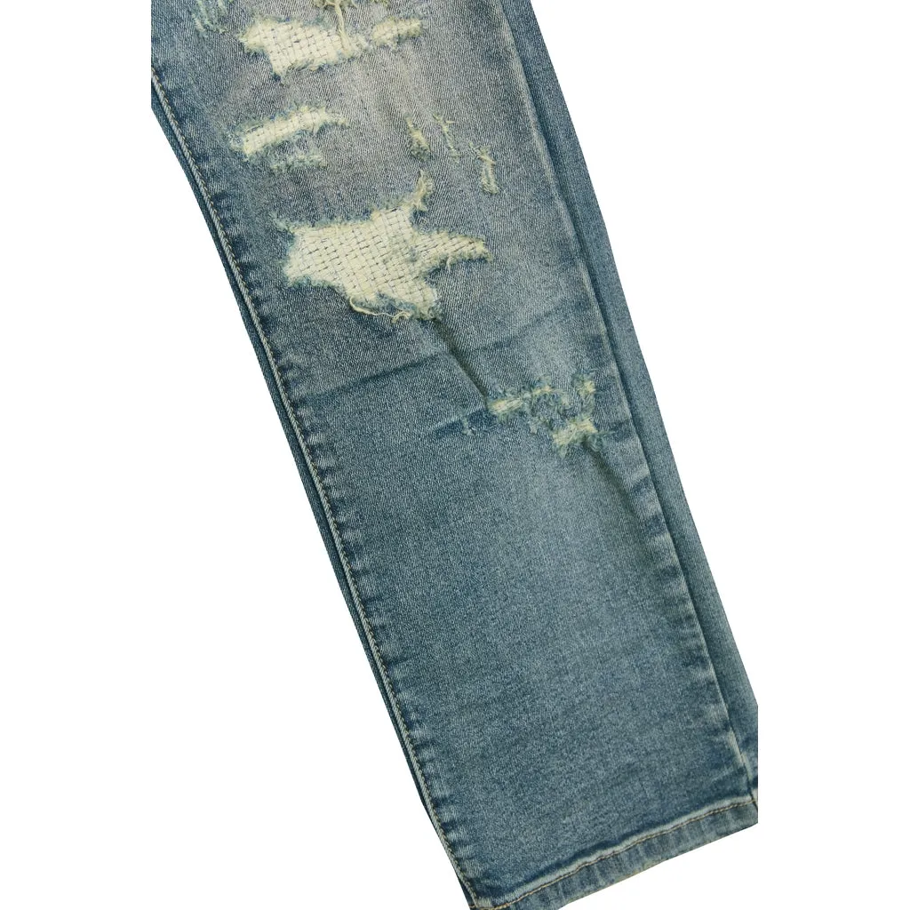 Heavy Distressed Jeans - Lisbon Blue