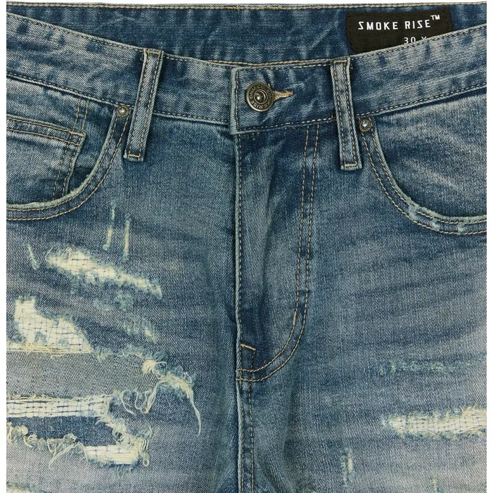 Heavy Distressed Jeans - Lisbon Blue
