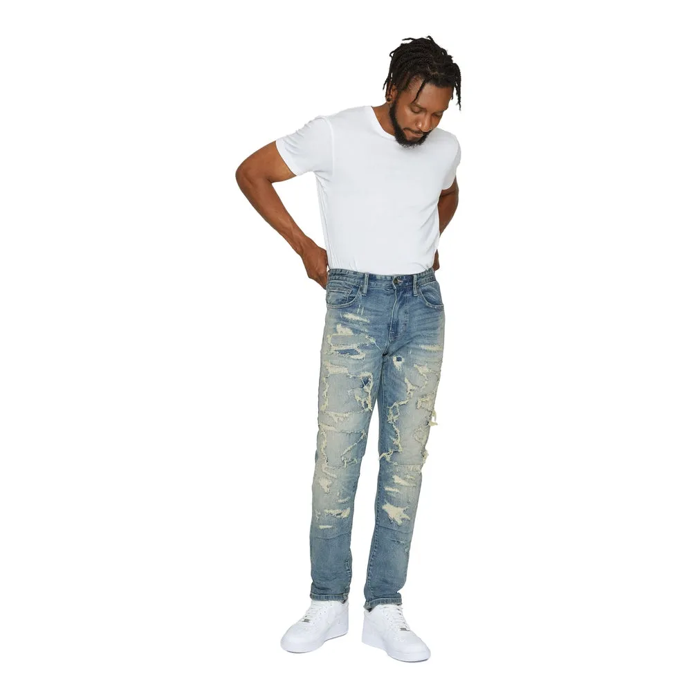 Heavy Distressed Jeans - Lisbon Blue