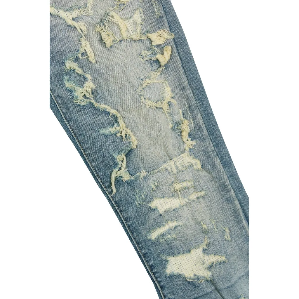 Heavy Distressed Jeans - Lisbon Blue