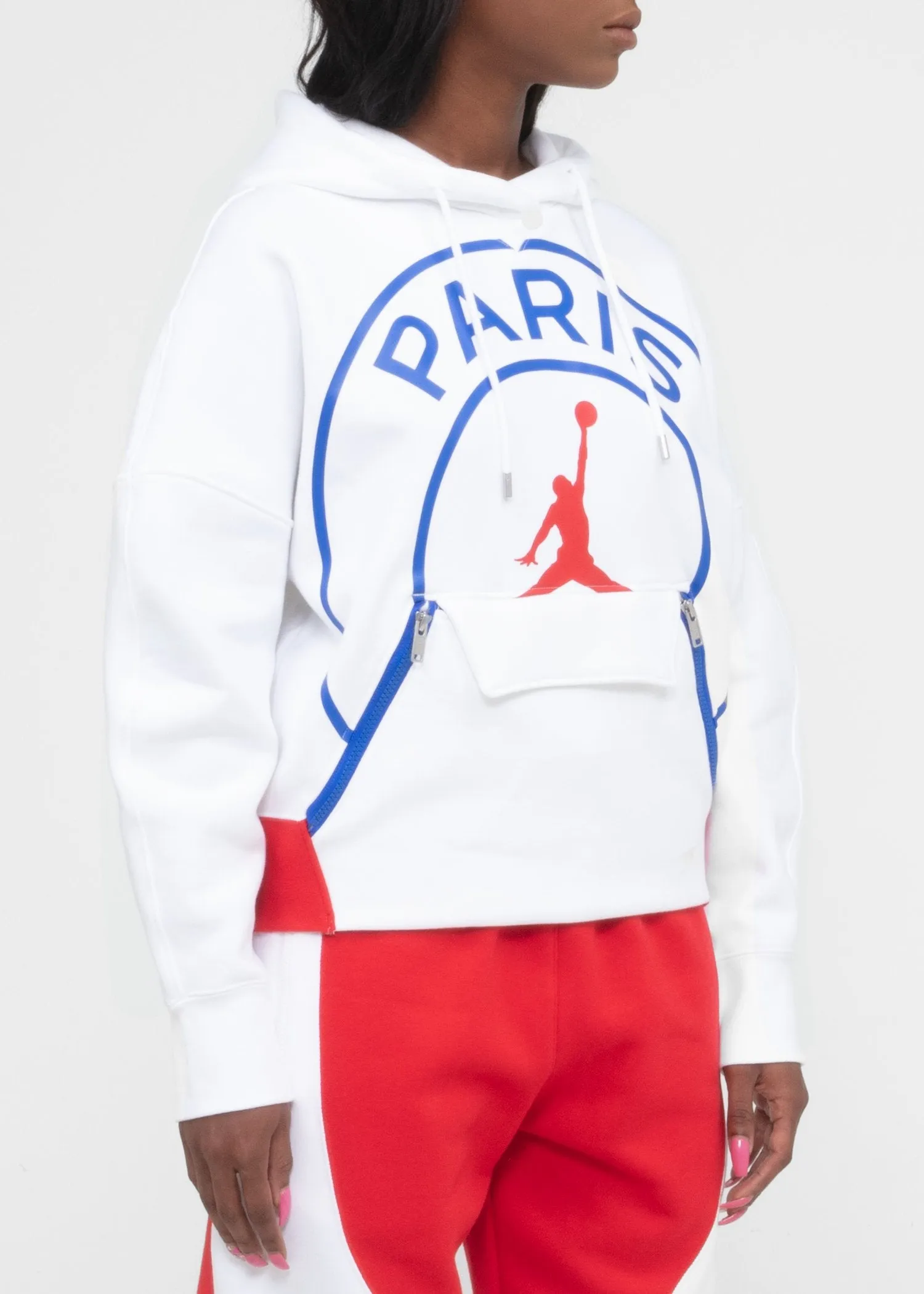 JORDAN: WOMEN'S AIR JORDAN PSG HOODIE [WHITE]